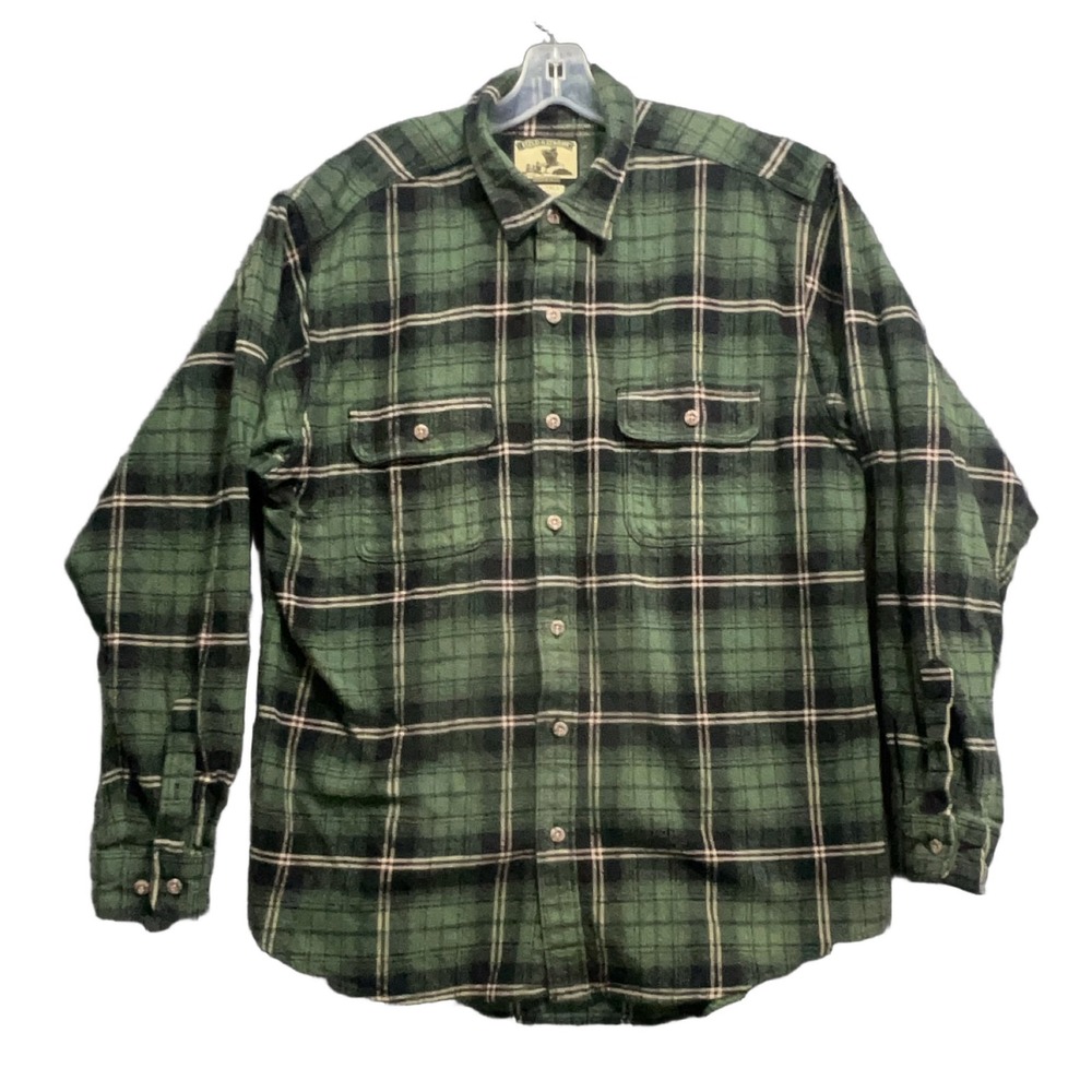 Field & Stream Men's XLT Green Plaid Flannel Shirt Long Sleeve Button Down